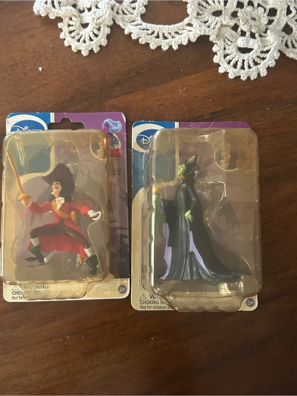 Disney Captain Hook (red) & Maleficent (black, purple) Action Figure Set